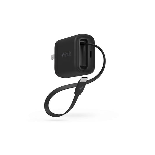 Nimble WALLY Stretch Retractable Wall Charger Black 20W USB-C NB-AL-20W-1C