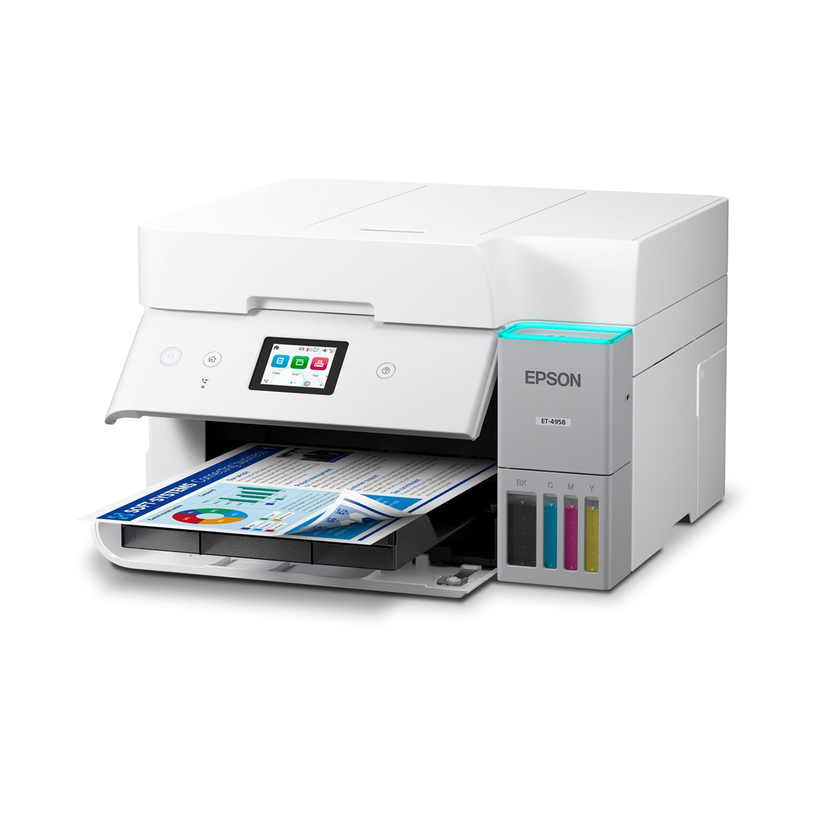 Epson EcoTank ET-4958 Wireless All-in-One Color Supertank Printer White C11CL40203