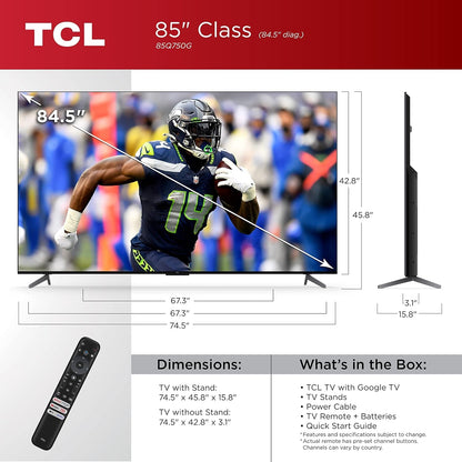 TCL - 85" Class Q7 Series QLED 4K UHD HDR Smart TV with Google TV 85Q750G