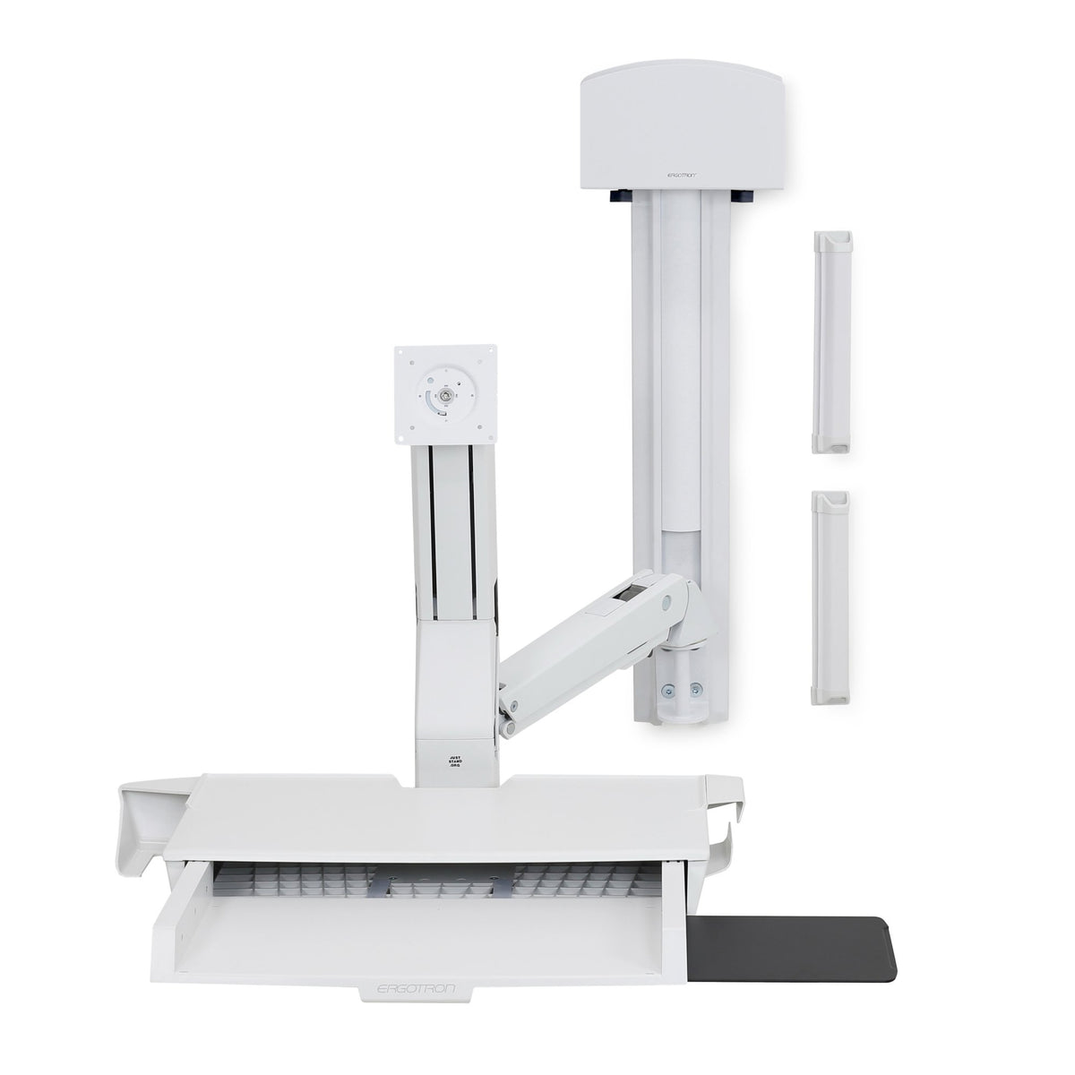 Ergotron StyleView Combo System with Worksurface, Small CPU Holder White 45-272-216