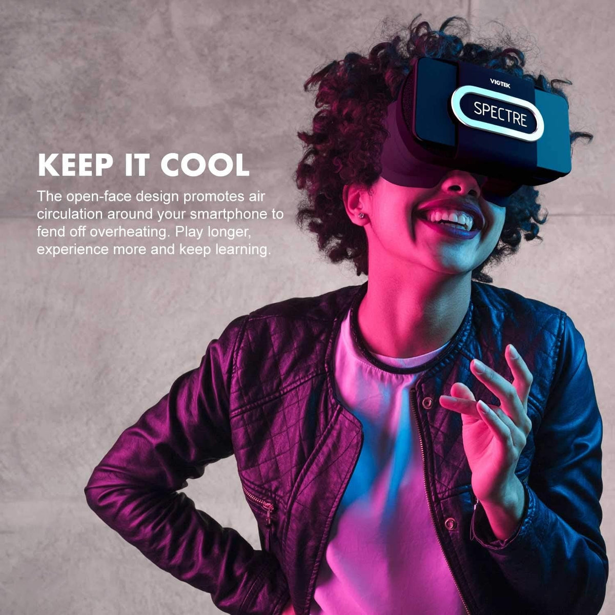 VIOTEK Spectre VR Headset for Smartphones (4.5 to 6 Inches) | Foldable, Lightweight SPA-01