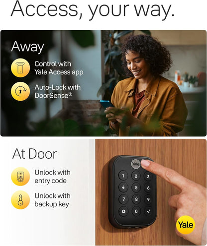 Yale Security Assure Lock 2 Touch Deadbolt, Satin Nickel Keyed Smart Entry Door Lock with Wi-Fi YRD430-F-WF1