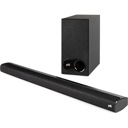 Polk Audio - Signa S2 2.1 Ch Ultra-Slim Soundbar with Wireless Subwoofer and Dolby Digital - Black