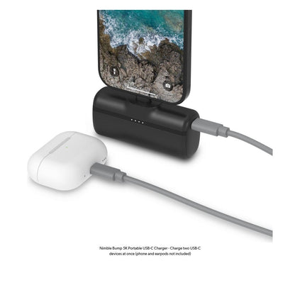Nimble Bump 5000 mAh USB-C Power Bank w/ Foldable USB-C Connector Black NB-BPC-5K1C