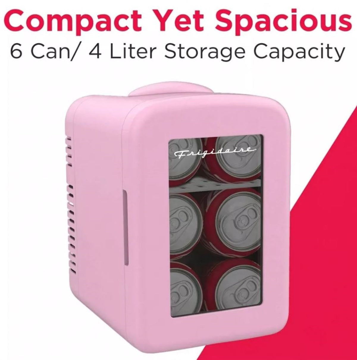 Frigidaire 6 Can Mini Personal Dorm Fridge Cooler Pink EFMIS190-PINK