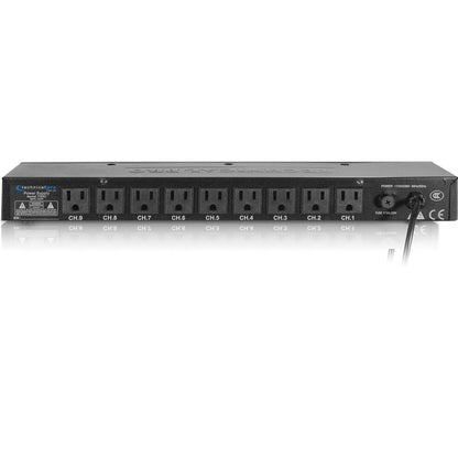 Technical Pro PS9Y Electric Power Supply w/ 9 Power switches, 1800 Watt Max Load | 5V USB Charging Port, (4 Foot)