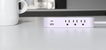 iHome Power Strip with USB and Cord Purple 2IHAC2268H0L2