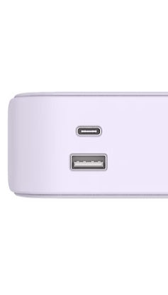 iHome Power Strip with USB and Cord Purple 2IHAC2268H0L2