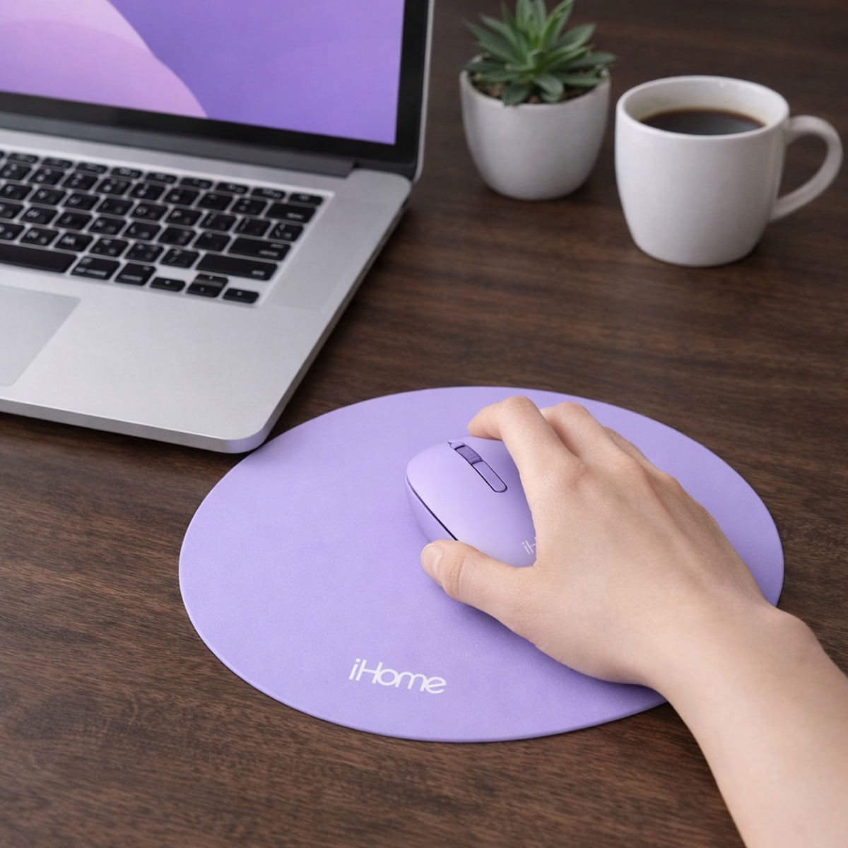 iHome 2.4G Wireless Mouse with Mousepad Bundle Purple 2IHMS2266H0L2