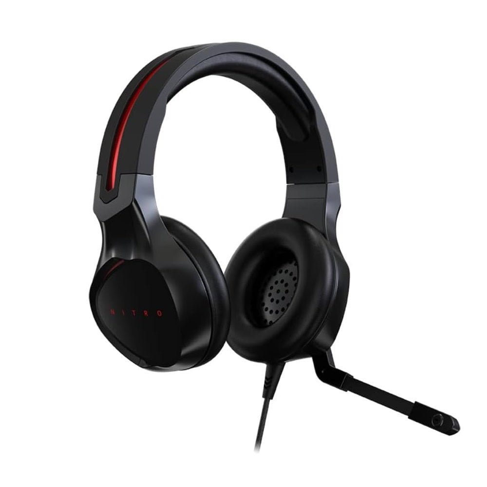 Acer Nitro Gaming Headset with Flexible Omnidirectional Mic, Adjustable Headband, Black NHW820