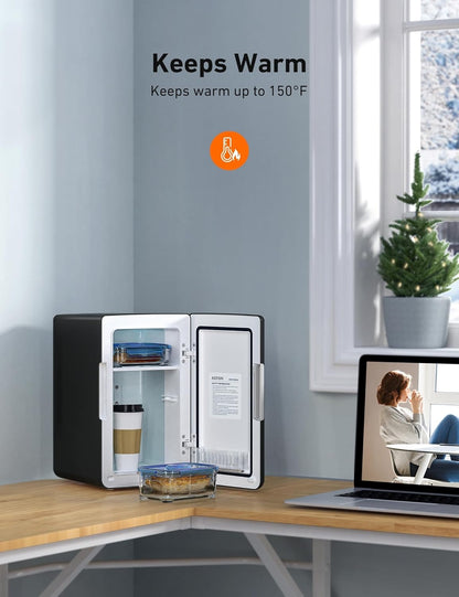 AstroAI Mini Fridge 2.0 Gen, 6 Liter/8 Cans Makeup Skincare Fridge 110V AC/ 12V DC  LY2206A Black