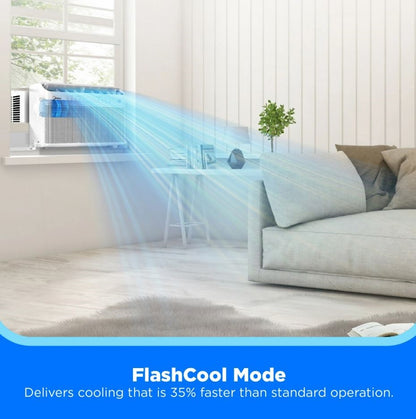 Midea 8,000 BTU Smart Inverter U-Shaped Window Air Conditioner, up to 350 sq ft, Inverter technology / variable‑speed compressor - MAW08W1QWT