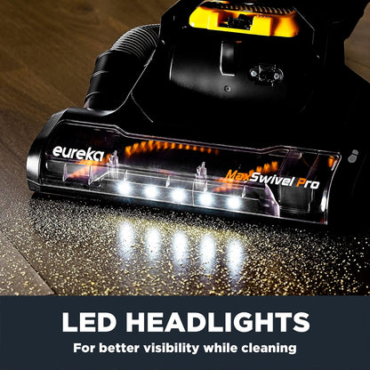 Eureka MaxSwivel Pro NEU350 – Upright Vacuum with Pet Tool & Wide Swivel, Yellow