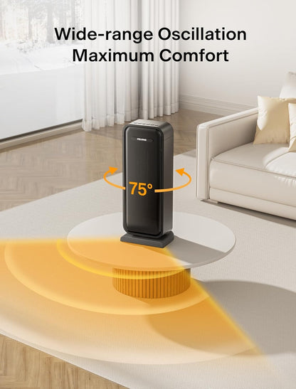Pelonis 1500W Ceramic Space Heater Indoor with 75° Oscillation & Remote PSH17CD2ABB