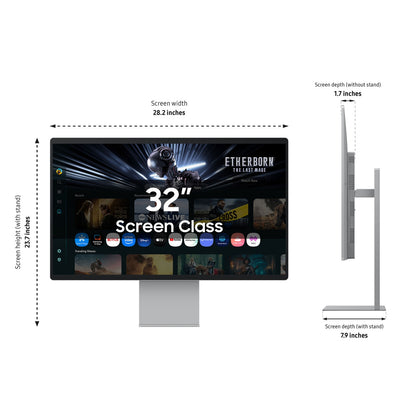 Samsung M9 M90SF 32" 4K QD-OLED HDR 165Hz 0.03ms Smart Monitor with Webcam HDMI | DP | USB-C (90W) LS32FM902SNXZA