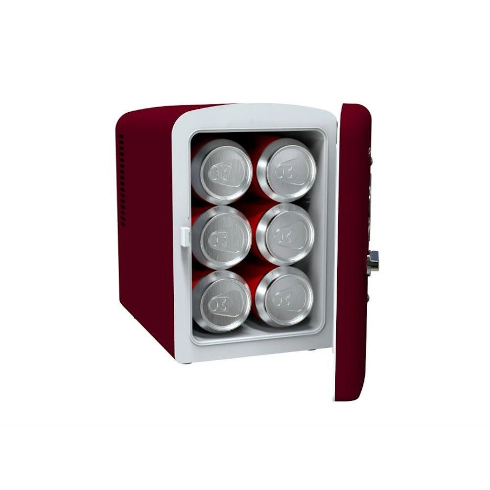 Frigidaire 9 Can or 6L Beverage Portable Mini Refrigerator EFMIS2175-RED, Includes 110V home power cord & 12V DC car adapter