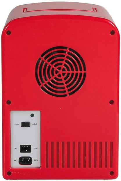 Frigidaire Portable Retro 6-can/4L Mini Fridge EFMIS129-RED, Includes 110V home power cord & 12V DC car adapter