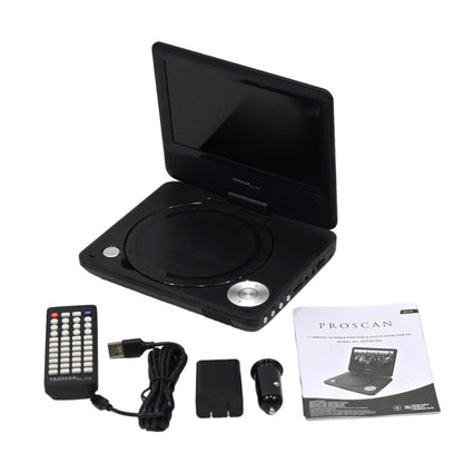 Proscan Elite Portable 7" Swivel Screen DVD Player SD Card 2.5 Battery PEDVD7060