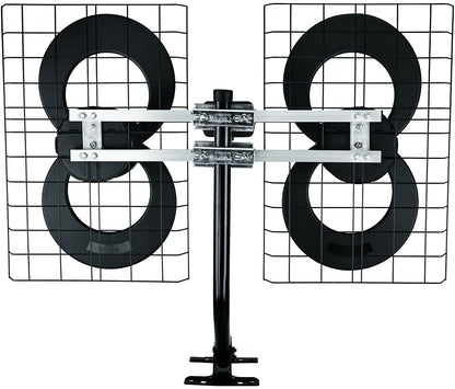 ClearStream 4 UHF Indoor Outdoor TV Antenna, 70+ Mile Range, 4K 8K UHD w/20-inch Mast, Reflectors