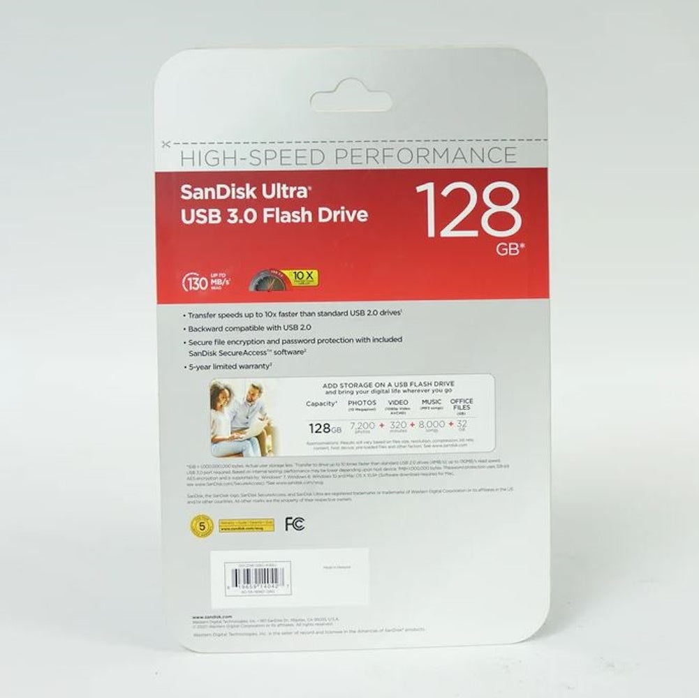 SanDisk 128GB Ultra High Speed USB 3.0 Flash Drive - SDCZ48-128G-A16BJ