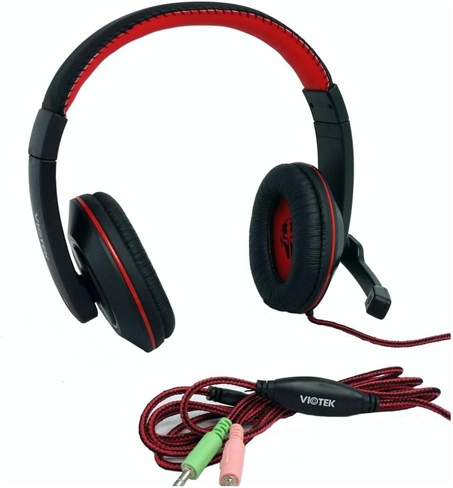 Viotek R-VT849MV Hi-Fi Headphones - 40mm Drivers, Mini-Jack Interface, Microphone
