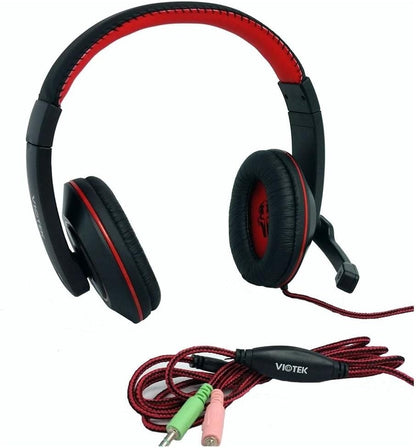 Viotek R-VT849MV Hi-Fi Headphones - 40mm Drivers, Mini-Jack Interface, Microphone