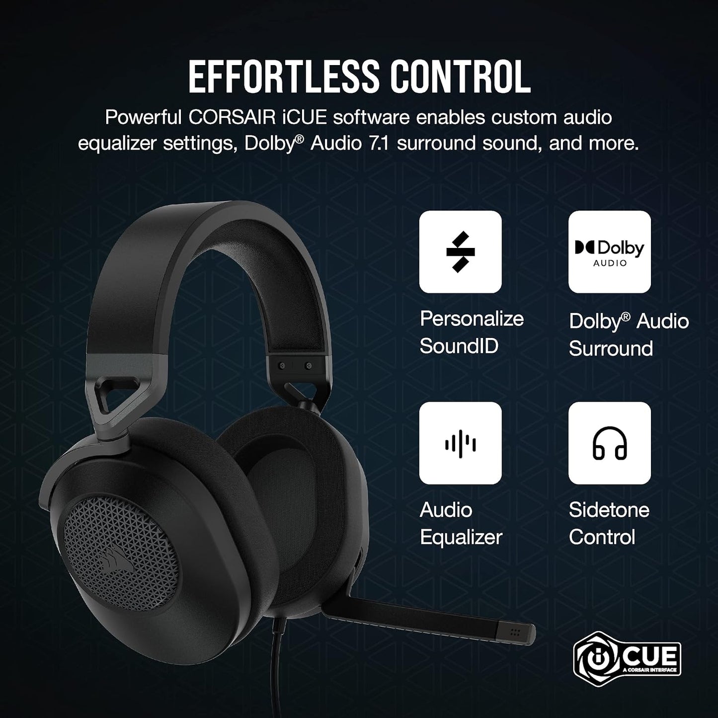 CORSAIR - HS65 SURROUND Wired Gaming Headset for PC, PS5, and PS4 - Black CA-9011270