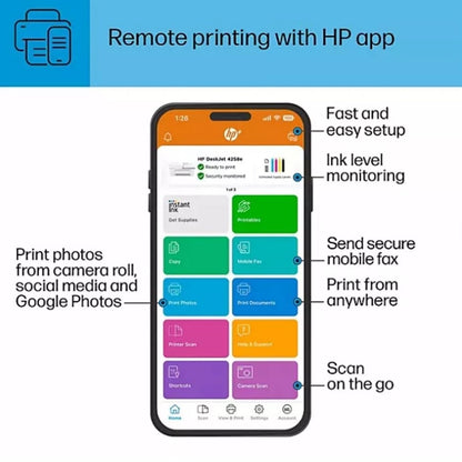 HP DeskJet 4258e All-in-One Printer 4800dpi White, Dual-band Wi-Fi - 60K45A-1H3
