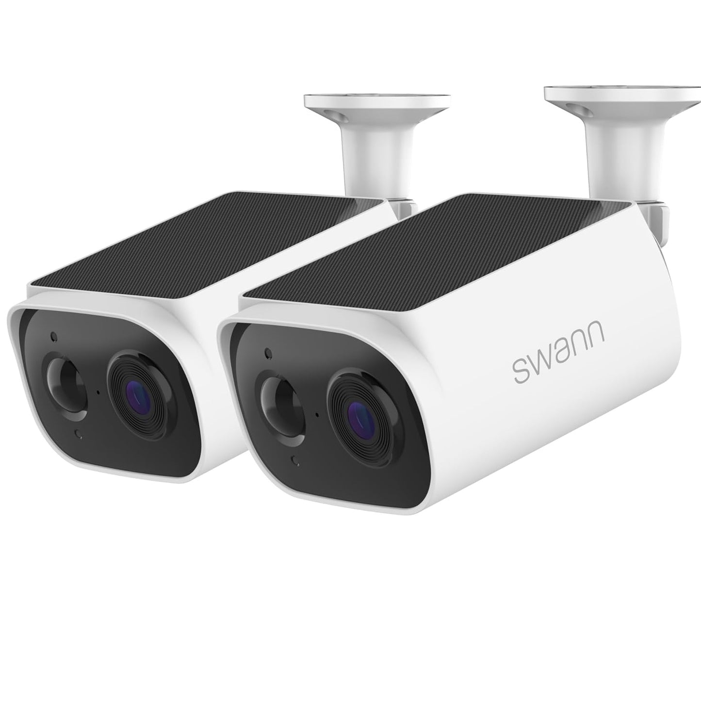 Swann Evo Wireless Outdoor 2K Cameras with Integrated Solar Panel & 2 x 16GB MicroSD Cards, 2 pk. SESOL2KBCPK2