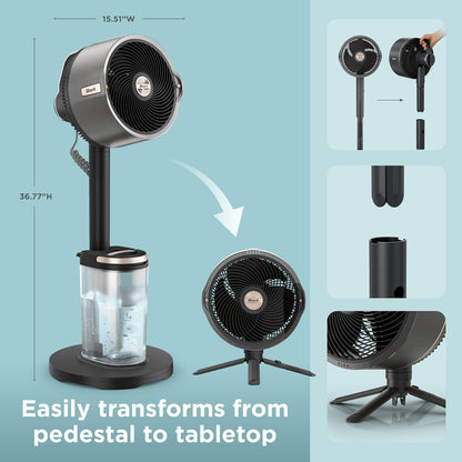 Shark FlexBreeze Pro Mist 2-in-1 Fan with Integrated Mist Charcoal FA302
