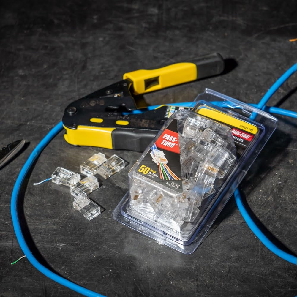 Klein Tools 80072 RJ45 Cable Tester Kit with LAN Scout Jr. 2, Coax Crimper/Stripper/Cutter Tool and Pass-Thru Modular Data Plug