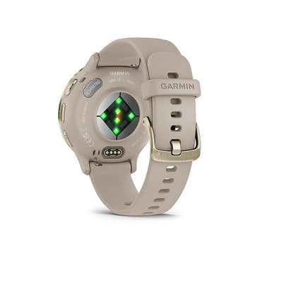 Garmin Venu 3S 41mm Health Fitness GPS Smartwatch Gold Steel Bezel w/French Gray Case 010-02785-02