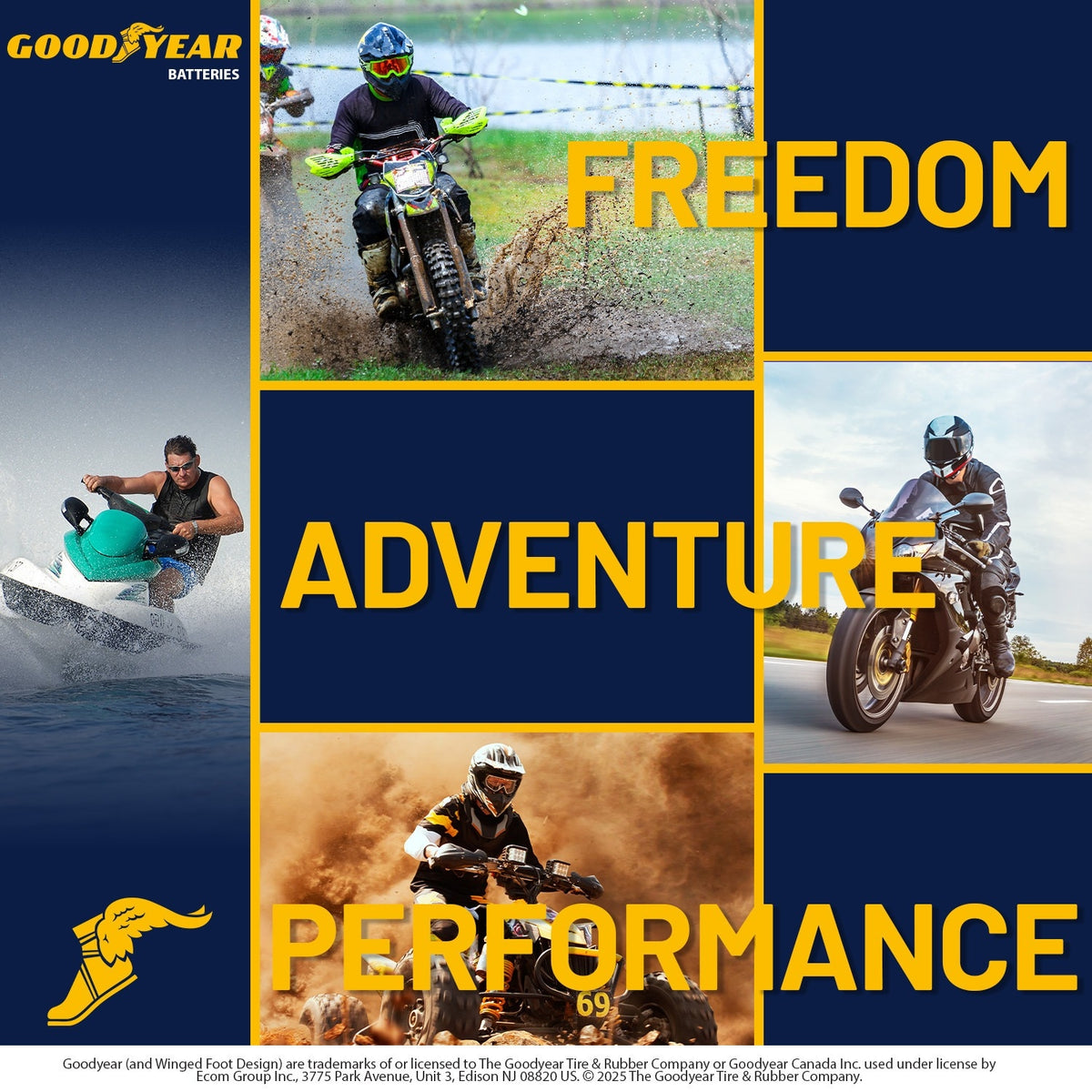 Goodyear GYTX5L-LI 12.8V 150CCA Lithium High Output Smart BMS Powersport Battery