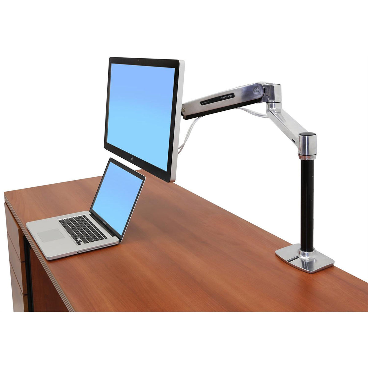 Ergotron LX HD Sit-Stand Desk Arm for Displays up to 49" Polished Aluminum 45-384-026