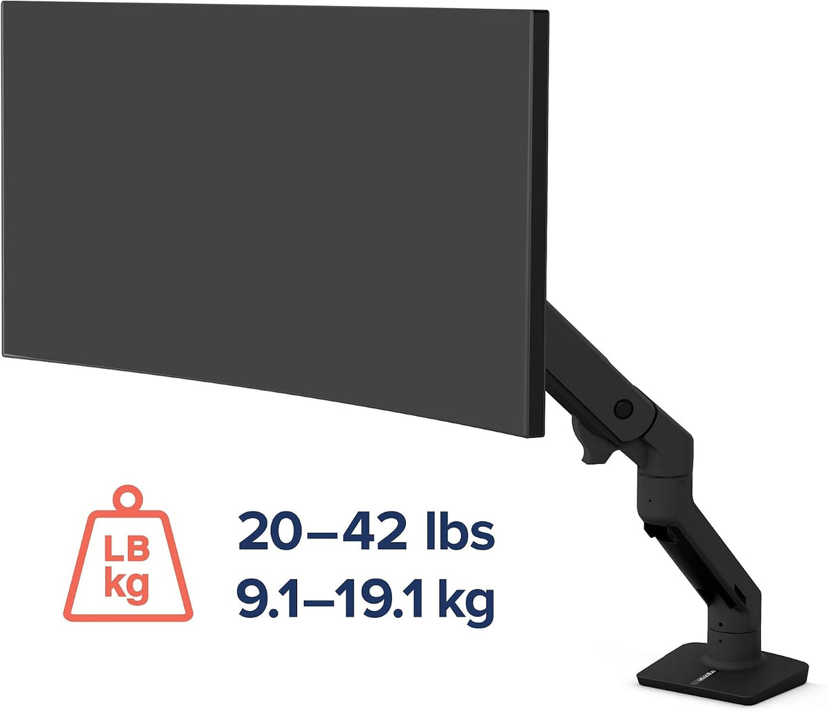 Ergotron HX Desk Monitor Arm for Displays up to 42 lb Matte Black 45-475-224