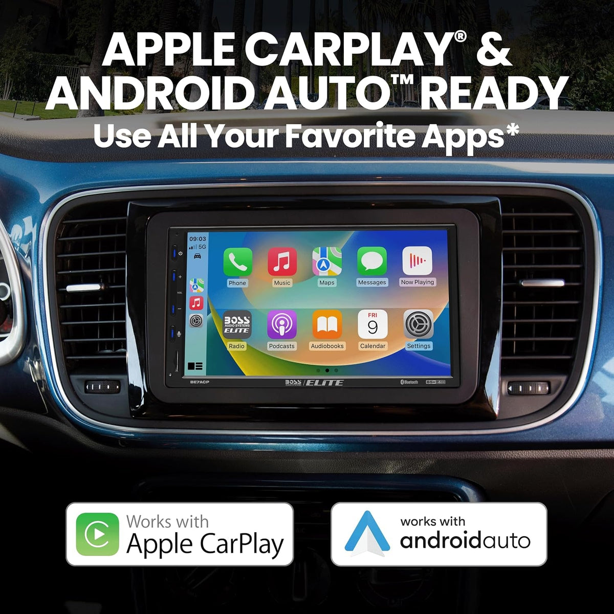 BOSS Audio Systems BE7ACP-C 7 Inch CarPlay Android Bluetooth Car Stereo
