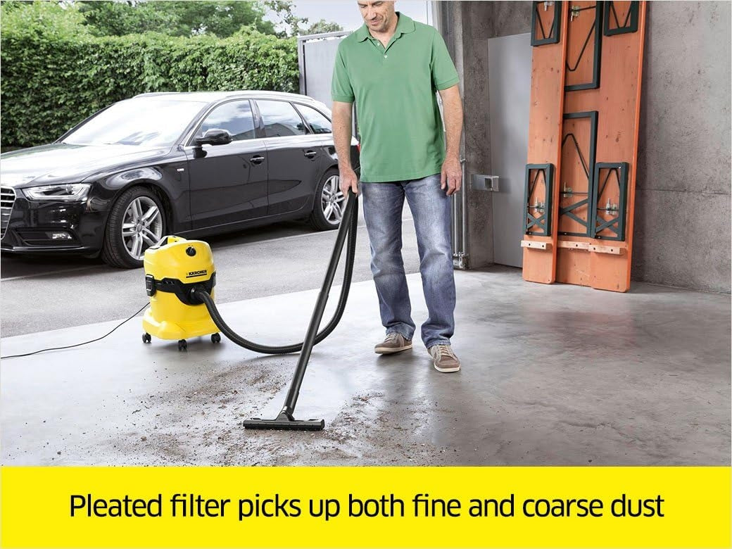 Karcher - WD 4 Wet-Dry Shop Vacuum Cleaner - with Attachments - Blower Feautre, Compact Space-Saving Design - 5.3 Gallon - 1100W