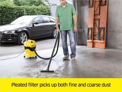 Karcher - WD 4 Wet-Dry Shop Vacuum Cleaner - with Attachments - Blower Feautre, Compact Space-Saving Design - 5.3 Gallon - 1100W