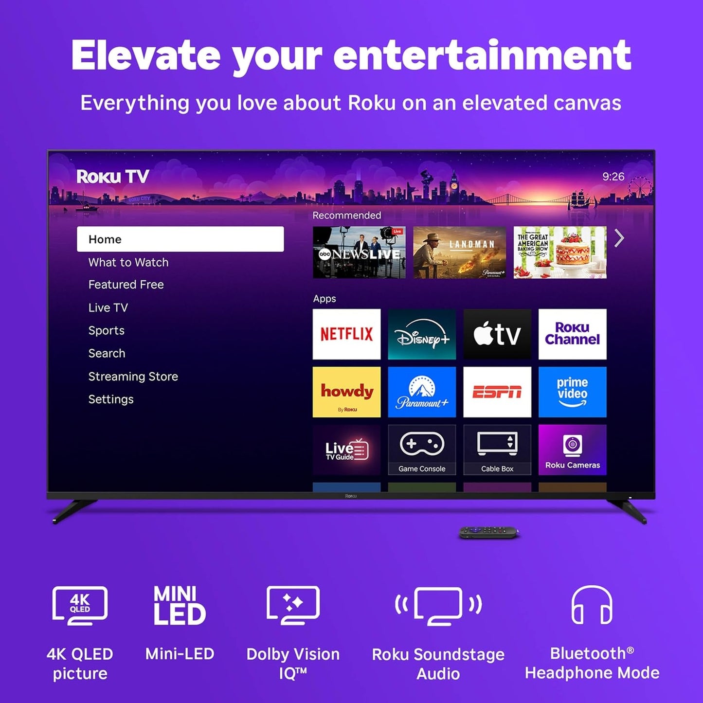 Roku - 75" Class Pro Series 4K QLED Mini-LED Smart RokuTV 75R8C5