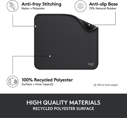 Logitech - Mouse Pad Studio Series with Spill-Resistant Surface (Medium) - Graphite 956-000035