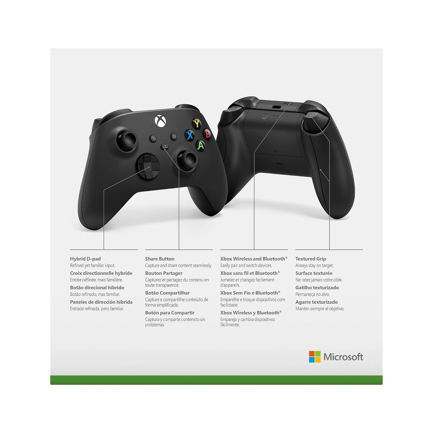 Microsoft - XBOX Wireless Controller for XBOX Series X, XBOX Series S, XBOX One, PCs - Carbon Black