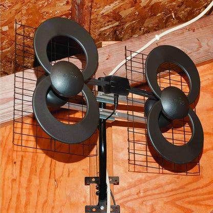 Antennas Direct C4-CJM ClearStream 4 UHF Indoor Outdoor TV Antenna, 70+ Mile Range, 4K 8K UHD w/20-inch Mast, Reflectors