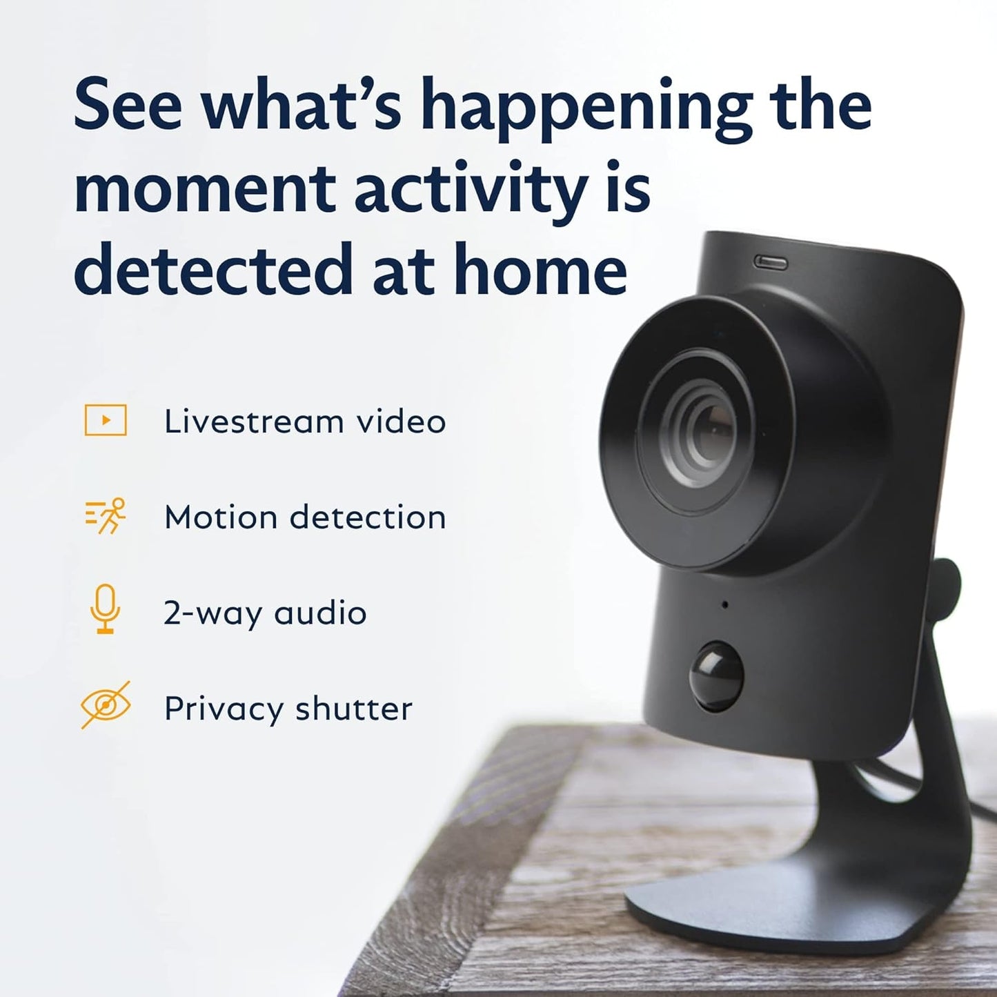 SimpliSafe Wired Indoor Smart Home Security Camera with 1080p HD, Night Vision, Motion Sensor, and 2 Way Audio SCM200 1-Pack