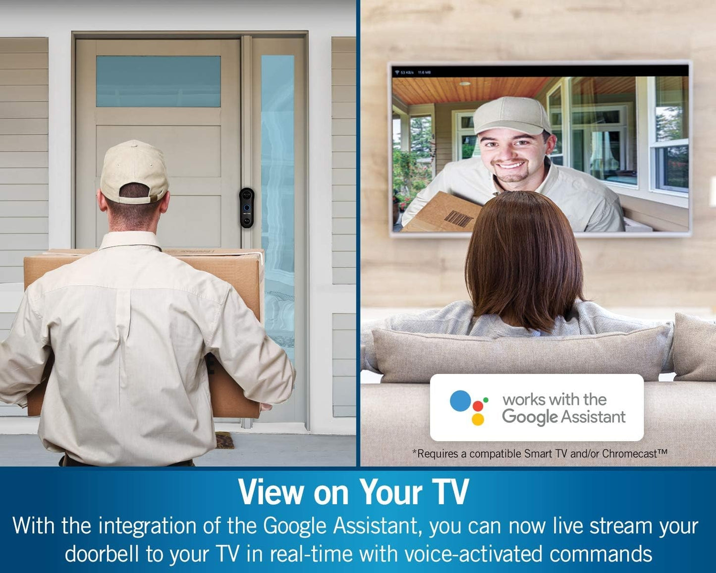 Night Owl Full 1080p HD Smart Video Doorbell with Night Vision, 2-Way Audio, Remote Viewing Mobile App, Real-Time Alerts CL-2WDMC