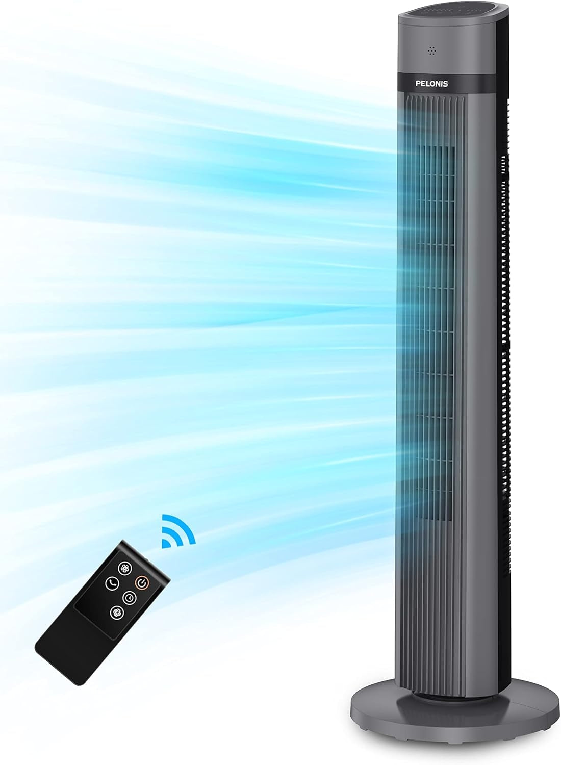 PELONIS 40'' Oscillating Tower Fan, 3 Speed Settings, 3 Modes, 15-Hour Timer, LED Display Black PFT40A4AGB