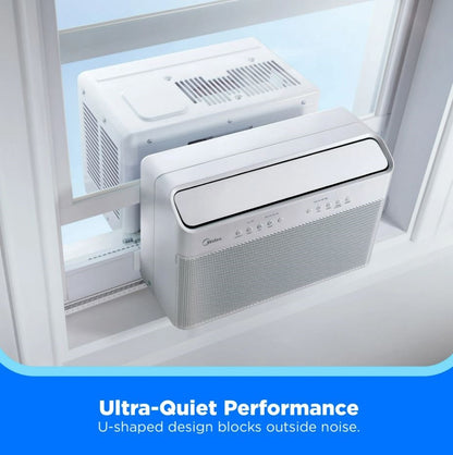 Midea 8,000 BTU Smart Inverter U-Shaped Window Air Conditioner, up to 350 sq ft, Inverter technology / variable‑speed compressor - MAW08W1QWT