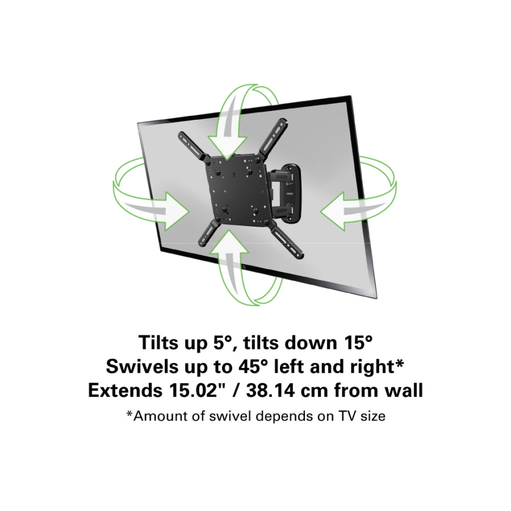 SANUS Decora Full-Motion Wall Mount for TVs 32"-55" Black DMF215-B1