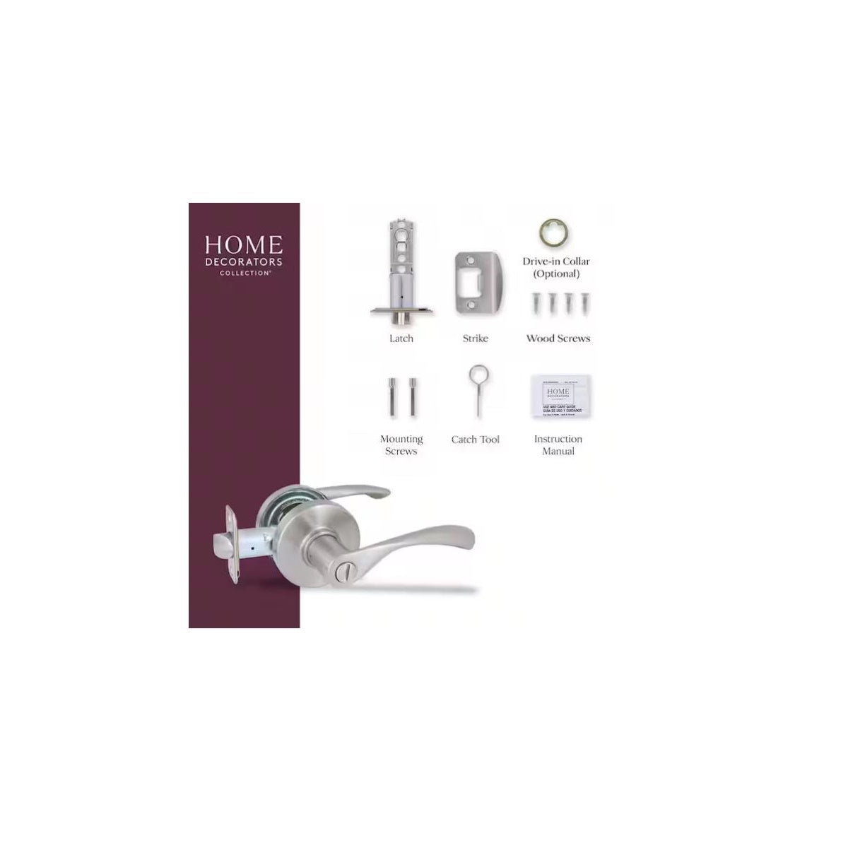 Primrose Satin Nickel Privacy Bed/Bath Door Handle LS9X2GSJYYC