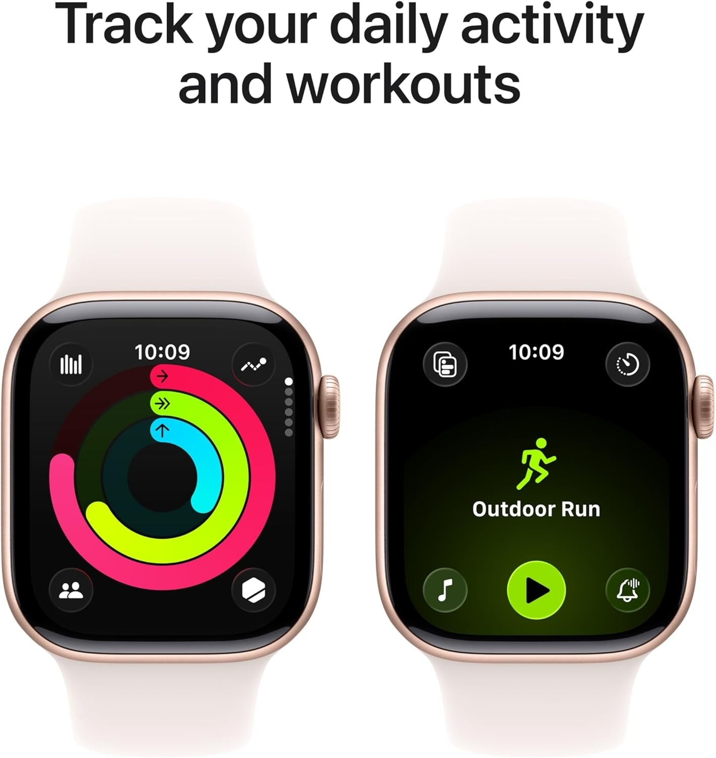 Apple Watch Series 11 (GPS) 42mm Rose Gold Aluminum Case with Light Blush Sport Band - S/M - Rose Gold MEU04LWA
