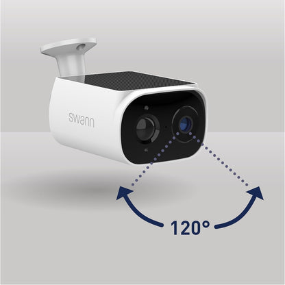 Swann Evo Wireless Outdoor 2K Cameras with Integrated Solar Panel & 2 x 16GB MicroSD Cards, 2 pk. SESOL2KBCPK2